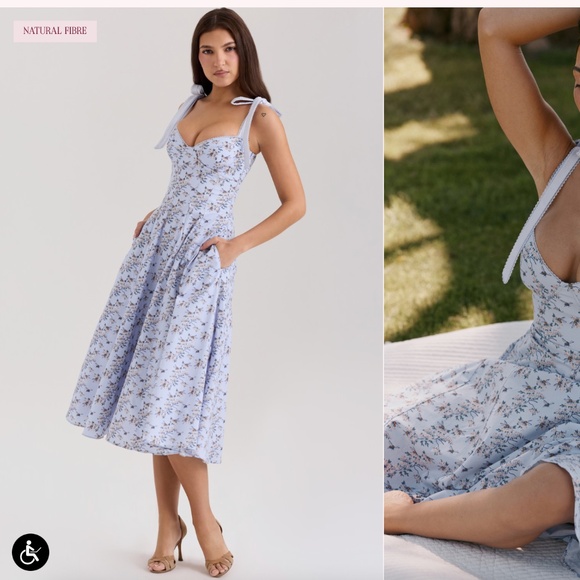 Emily Blue Floral House of CB Dress - Picture 2 of 5